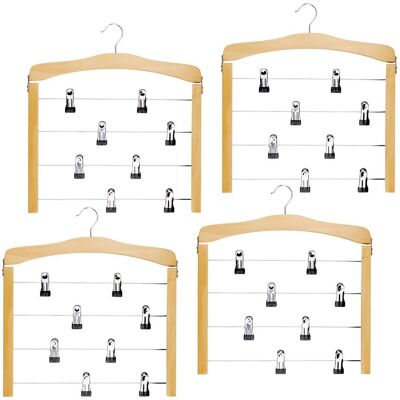 alpina, Kleiderbügel, Mehrfach Hosenbügel mit Clips, 4er-Set (4x) alpina, Kleiderbügel, Mehrfach Hosenbügel mit Clips, 4er-Set (4x)