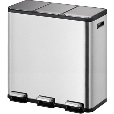 EKO Silber Abfalleimer mit Pedal - Rechteckig 3x15L EKO Silber Abfalleimer mit Pedal - Rechteckig 3x15L