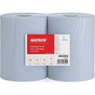 Katrin 2 Putztuchrollen XXL 3 Blue 3-lagig blau, 500 Blätter, Haushaltspapier, Blau Katrin 2 Putztuchrollen XXL 3 Blue 3-lagig blau, 500 Blätter, Haushaltspapier, Blau