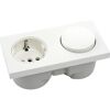 Berker, Steckdose, Integro Pure Schalter polarweiss glänzend + Steckdose polarweiss