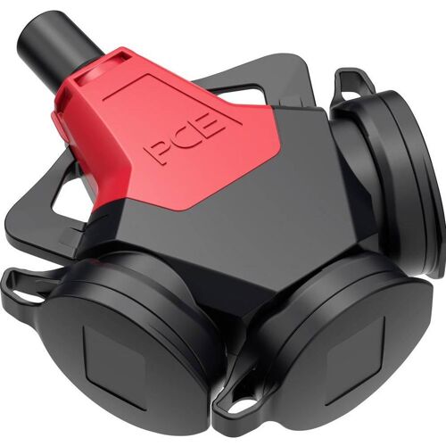PCE, Netzstecker + Netzkupplung, PC Electric 243711-sr 3fach-Kupplung Gummi 250 V Rot IP54