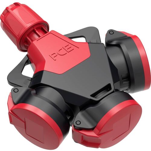 PCE, Netzstecker + Netzkupplung, PC Electric 253812-sr5 3fach-Kupplung Gummi 250 V Rot IP54