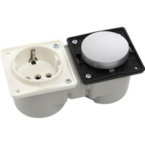 Berker, Steckdose, Integro Schalter chrom matt + Steckdose polarweiss ohne Rahmen Berker, Steckdose, Integro Schalter chrom matt + Steckdose polarweiss ohne Rahmen