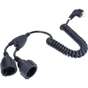 As - Schwabe, Verlängerungskabel, 2fach Schutzkontakt-Spiralkabel, schwarz (4 m, CEE 7/3) As - Schwabe, Verlängerungskabel, 2fach Schutzkontakt-Spiralkabel, schwarz (4 m, CEE 7/3)