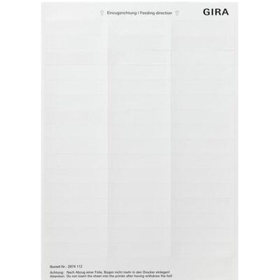 GIRA 2874112 - Beschriftungsbogen - 48 Etiketten GIRA 2874112 - Beschriftungsbogen - 48 Etiketten