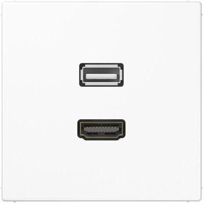 Jung MALS1163WW Multimedia-Anschluss - HDMI/USB - Weiß Jung MALS1163WW Multimedia-Anschluss - HDMI/USB - Weiß