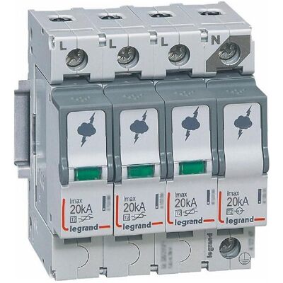 Legrand Überspannungsschutz T2 3P+N 20kA - Überspannungsschutzgerät Legrand Überspannungsschutz T2 3P+N 20kA - Überspannungsschutzgerät