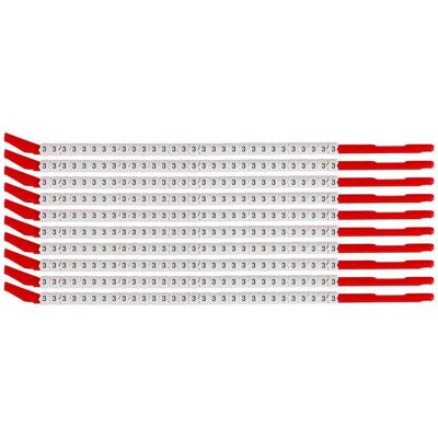 Brady, Kabelverbindung Zubehör, SCN-10-3, Clipsleeve Drahtmarkierer, Beschriftung " 3 ", für Kabeldurchmesser von 2,8 Brady, Kabelverbindung Zubehör, SCN-10-3, Clipsleeve Drahtmarkierer, Beschriftung " 3 ", für Kabeldurchmesser von 2,8