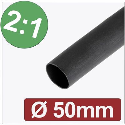 Quadrios, Schrumpfschlauch, 24CA276 Schrumpfschlauch ohne Kleber Schwarz 50 mm 25 mm Schrumpfrate:2 Quadrios, Schrumpfschlauch, 24CA276 Schrumpfschlauch ohne Kleber Schwarz 50 mm 25 mm Schrumpfrate:2