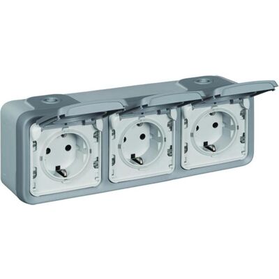 Legrand 69743 IP55 3-fach Außensteckdose - Grau Legrand 69743 IP55 3-fach Außensteckdose - Grau
