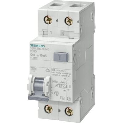 Siemens 5SU1656-6KK13 Fehlerstromschutzschalter - Typ A, 300mA, 230V Siemens 5SU1656-6KK13 Fehlerstromschutzschalter - Typ A, 300mA, 230V