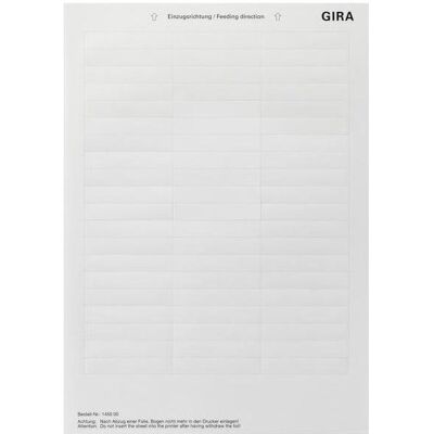 GIRA 145000 - Beschriftungsbogen - DIN A4 GIRA 145000 - Beschriftungsbogen - DIN A4