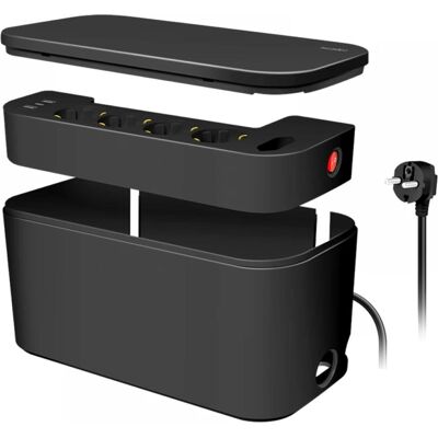 LogiLink, Kabelbox, Kabelbox mit 5-fach-Steckdosenleiste Schuko LogiLink, Kabelbox, Kabelbox mit 5-fach-Steckdosenleiste Schuko