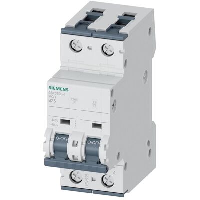 Siemens 5SY5225-6 B25A Leitungsschutzschalter - 25A, 2-polig, AC/DC Siemens 5SY5225-6 B25A Leitungsschutzschalter - 25A, 2-polig, AC/DC