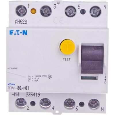 Eaton 80A 4P Fehlerstromschutzschalter - IP20 Schutz Eaton 80A 4P Fehlerstromschutzschalter - IP20 Schutz