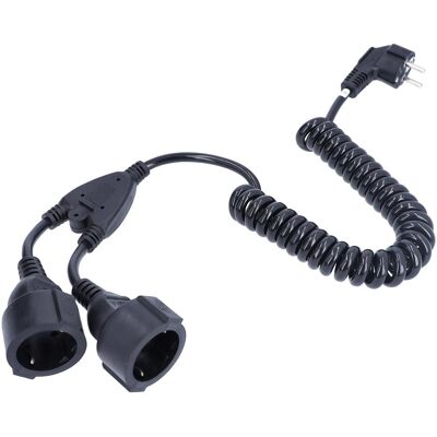As - Schwabe, Verlängerungskabel, 2fach Schutzkontakt-Spiralkabel, schwarz (4 m, CEE 7/3) As - Schwabe, Verlängerungskabel, 2fach Schutzkontakt-Spiralkabel, schwarz (4 m, CEE 7/3)