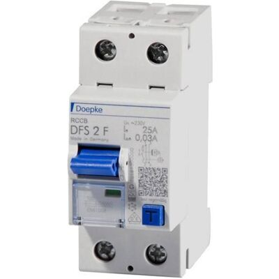 Doepke DFS2 025-2/0,03-F Fehlerstromschutzschalter - Typ F, 230V, 25A Doepke DFS2 025-2/0,03-F Fehlerstromschutzschalter - Typ F, 230V, 25A