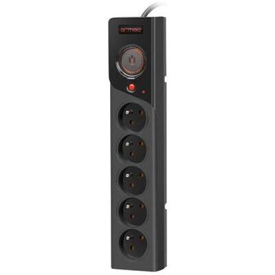 Armac Z5 Steckdosenleiste - 5 Steckdosen, 1.5M, Schwarz - Power Strip Armac Z5 Steckdosenleiste - 5 Steckdosen, 1.5M, Schwarz - Power Strip