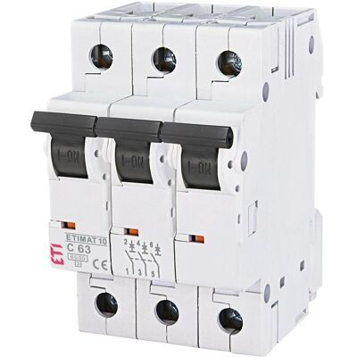 Eti, Schutzschalter, Polam Miniatur-Leistungsschalter ETIMAT10 3P C 63A 6kA - 002135722 Eti, Schutzschalter, Polam Miniatur-Leistungsschalter ETIMAT10 3P C 63A 6kA - 002135722