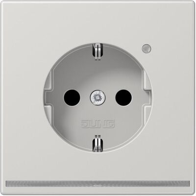 Jung LS 1520-O LG LNW - Schuko-Steckdose mit LED-Leuchte - Hellgrau Glänzend Jung LS 1520-O LG LNW - Schuko-Steckdose mit LED-Leuchte - Hellgrau Glänzend