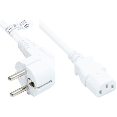 Good Connections, Verlängerungskabel, Netzkabel-Schutzkontaktstecker Typ E+F (CEE 7/7, gewinkelt) auf C13 (gerade), weiss, 0,75 mm² (1.50 m, CEE 7/7) Good Connections, Verlängerungskabel, Netzkabel-Schutzkontaktstecker Typ E+F (CEE 7/7, gewinkelt) auf C13 (gerade), weiss, 0,75 mm² (1.50 m, CEE 7/7)