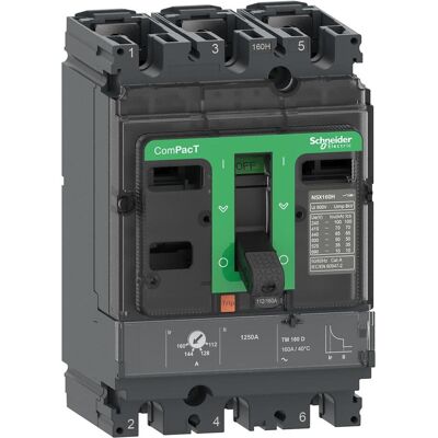Schneider Electric ComPacT NSX160H - Leitungsschutzschalter - 125A - 70kA - 3P - Feste Installation Schneider Electric ComPacT NSX160H - Leitungsschutzschalter - 125A - 70kA - 3P - Feste Installation