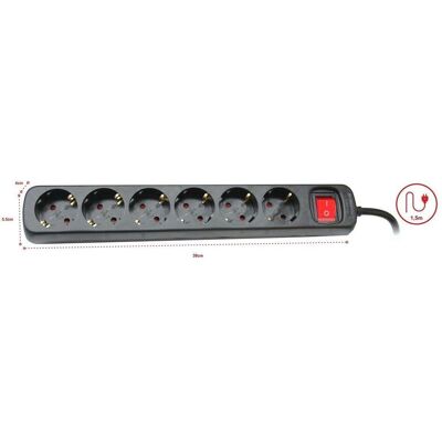 Silver Electronics Mehrfachsteckdose - 6 Steckdosen mit Schalter, 1,5m Kabel Silver Electronics Mehrfachsteckdose - 6 Steckdosen mit Schalter, 1,5m Kabel