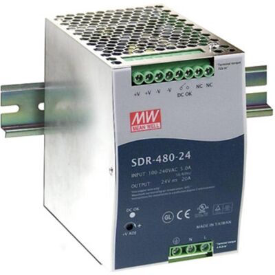 MeanWell, Systemstromversorgung, MEAN WELL SDR-480-24 Hutschienen-Netzteil (DIN-Rail) 24 V/DC 20 A 480 W Anzahl MeanWell, Systemstromversorgung, MEAN WELL SDR-480-24 Hutschienen-Netzteil (DIN-Rail) 24 V/DC 20 A 480 W Anzahl