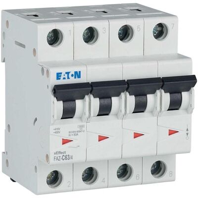 Eaton Modell FAZ-C63/4 Leitungsschutzschalter - Innen 63A 4P Eaton Modell FAZ-C63/4 Leitungsschutzschalter - Innen 63A 4P