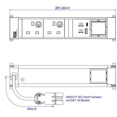 Bachmann - POWER FRAME M 2xUK916.5201 - 0,2m GST18 Bachmann - POWER FRAME M 2xUK916.5201 - 0,2m GST18