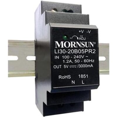 Mornsun 30 W Netzteil - 24 V, 1.5 A - DIN-Schiene - Schwarz Mornsun 30 W Netzteil - 24 V, 1.5 A - DIN-Schiene - Schwarz