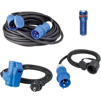 Schwabe 10 m Camping Verlängerungskabel-Set - Schwerlast, CEE 16/5 Schwabe 10 m Camping Verlängerungskabel-Set - Schwerlast, CEE 16/5