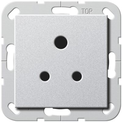 Gira 277226 - Steckdose Aluminium British Standard Rundstecker 5A Gira 277226 - Steckdose Aluminium British Standard Rundstecker 5A