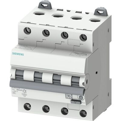 Siemens Modell 5SU13467FP10 4-poliger 10A 30mA FI/LS-Schalter Siemens Modell 5SU13467FP10 4-poliger 10A 30mA FI/LS-Schalter