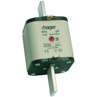 Hager - LNH3224MK - NH3C - 224A - 500V - Sicherungseinsatz Hager - LNH3224MK - NH3C - 224A - 500V - Sicherungseinsatz
