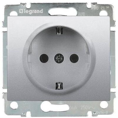Legrand 771363 Aluminiums-Schutzkontakt-Steckdose Legrand 771363 Aluminiums-Schutzkontakt-Steckdose