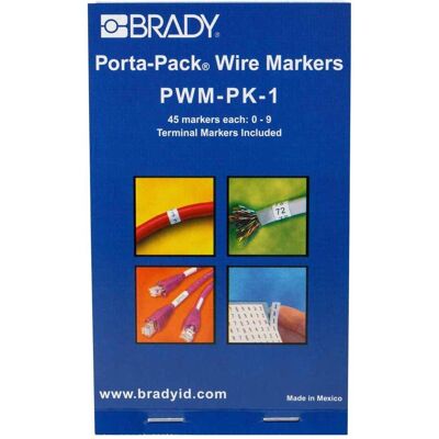 Brady, Etikettenrolle, PWM-PK-1, Porta Pack, B-500, Vinylgewebe, Weiss, Beschriftung 0-9, wiederablösbar, Heftformat Brady, Etikettenrolle, PWM-PK-1, Porta Pack, B-500, Vinylgewebe, Weiss, Beschriftung 0-9, wiederablösbar, Heftformat