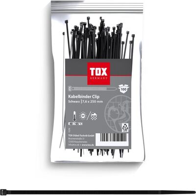 100 TOX Kabelbinder Clip schwarz - Kabelbinder 100 TOX Kabelbinder Clip schwarz - Kabelbinder