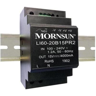 Mornsun Industrielles Netzteil - 12V 60W - Schwarz - DIN-Schiene Mornsun Industrielles Netzteil - 12V 60W - Schwarz - DIN-Schiene