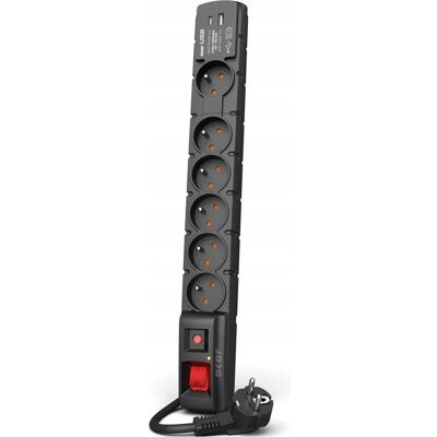Acar, Steckdosenleiste, Surge Protector S6 USB A+C 6x French Pd (6x, CEE 7/16, 3 m) Acar, Steckdosenleiste, Surge Protector S6 USB A+C 6x French Pd (6x, CEE 7/16, 3 m)