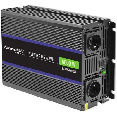 Qoltec Monolith 6000 Ms Wellen-Spannungswandler - 12V bis 230V - 3000/6000W - USB Qoltec Monolith 6000 Ms Wellen-Spannungswandler - 12V bis 230V - 3000/6000W - USB