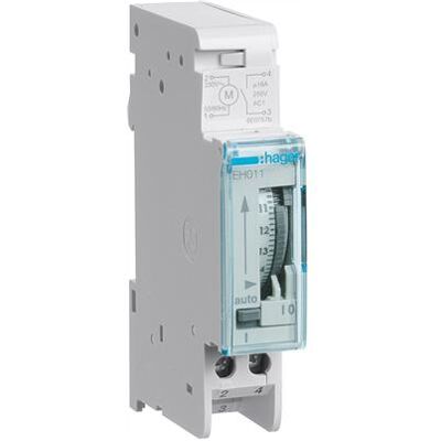 Hager EHN011 - Mechanischer Timer mit 200h Reserve - Zeitschalter Hager EHN011 - Mechanischer Timer mit 200h Reserve - Zeitschalter
