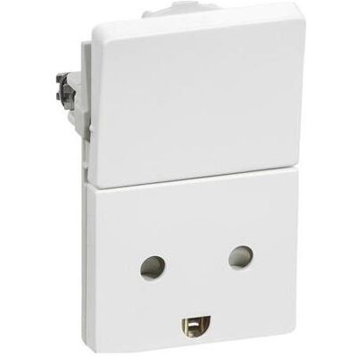 LK, Zubehör Elektroinstallation, FUGA Steckdose mit Schalter mit Erdung 1½ Modul, Weiss- In Tasche für DIY LK, Zubehör Elektroinstallation, FUGA Steckdose mit Schalter mit Erdung 1½ Modul, Weiss- In Tasche für DIY