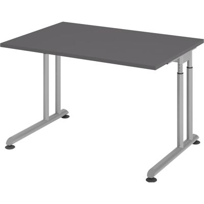 HAMMERBACHER ZS12 Höhenverstellbarer Schreibtisch - C-Fuß Stahlgestell, Graphit HAMMERBACHER ZS12 Höhenverstellbarer Schreibtisch - C-Fuß Stahlgestell, Graphit