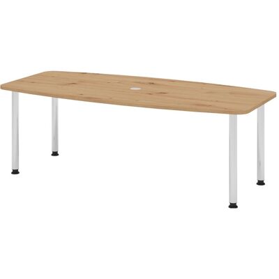 HAMMERBACHER Konferenztisch KT22C - Höhenverstellbar, FSC, Melamin, Stahl, 220x83/103x72cm HAMMERBACHER Konferenztisch KT22C - Höhenverstellbar, FSC, Melamin, Stahl, 220x83/103x72cm