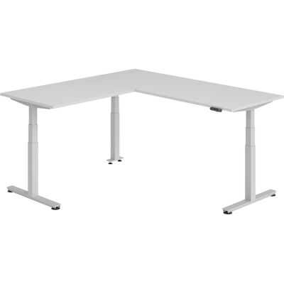 Hammerbacher, Schreibtisch, Sitz-Steh-Winkeltisch 200x200cm Grau/Silber Hammerbacher, Schreibtisch, Sitz-Steh-Winkeltisch 200x200cm Grau/Silber