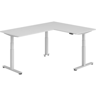 Hammerbacher, Schreibtisch, Sitz-Steh-Winkeltisch 160x220cm Grau/Silber Hammerbacher, Schreibtisch, Sitz-Steh-Winkeltisch 160x220cm Grau/Silber