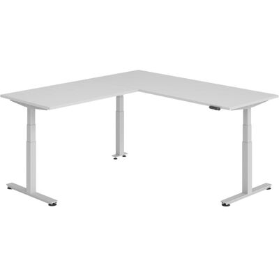 Hammerbacher, Schreibtisch, Sitz-Steh-Winkeltisch 200x220cm Grau/Silber Hammerbacher, Schreibtisch, Sitz-Steh-Winkeltisch 200x220cm Grau/Silber