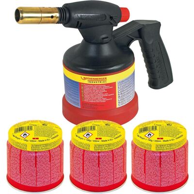 Rothenberger, Lötgerät, Industrial RoFlame Premium Lötlampe mit Piezo-Zündung 1.800 °C inkl. 3x C200 Kartusche (Lötlampe) Rothenberger, Lötgerät, Industrial RoFlame Premium Lötlampe mit Piezo-Zündung 1.800 °C inkl. 3x C200 Kartusche (Lötlampe)