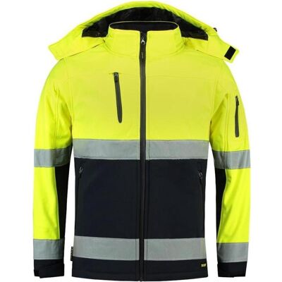 Tricorp, Arbeitsjacke, Soft Shell Jack EN471 Bi -Color - Workwear - 403007 - Fluor Geel / Marine - Maat L. (L) Tricorp, Arbeitsjacke, Soft Shell Jack EN471 Bi -Color - Workwear - 403007 - Fluor Geel / Marine - Maat L. (L)